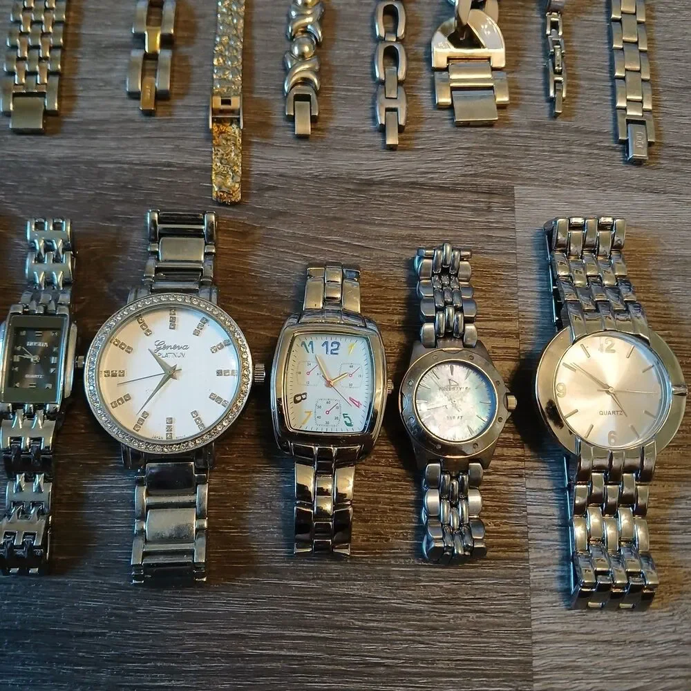 Lot 35+ Watches Parts/Repair ALL Metal Timex Fossil Chico's NY&C Rumours Lorus